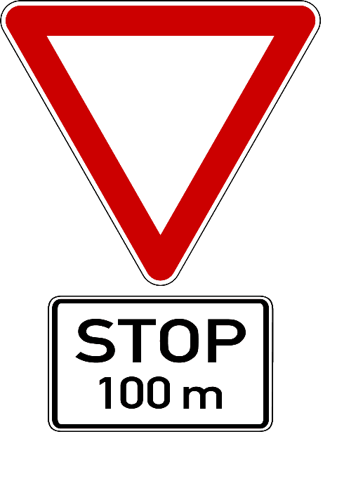 Nach 100 Metern Folgt Das Verkehrszeichen